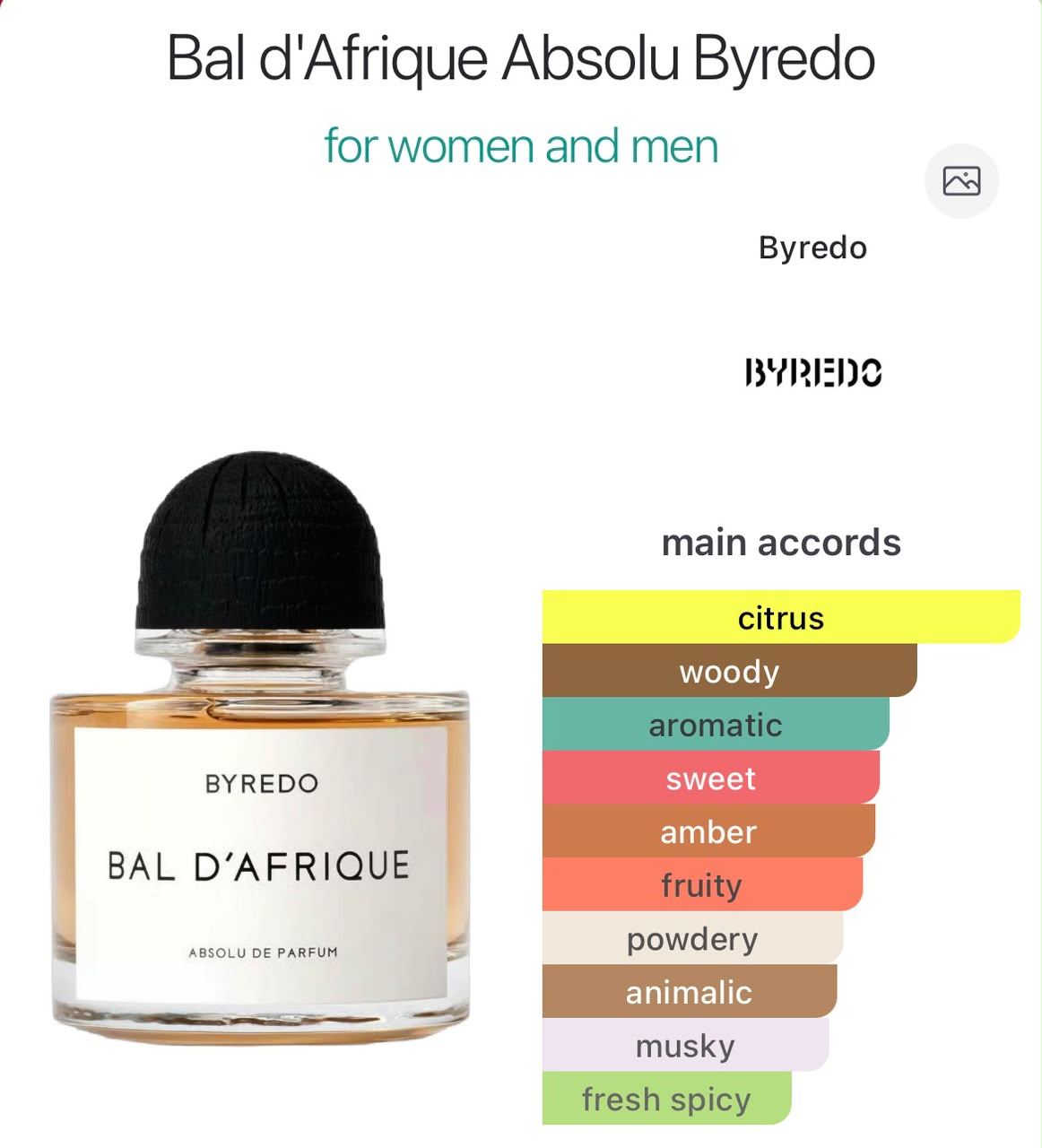 Bal d'afrique Absolu - Perfume oil impression